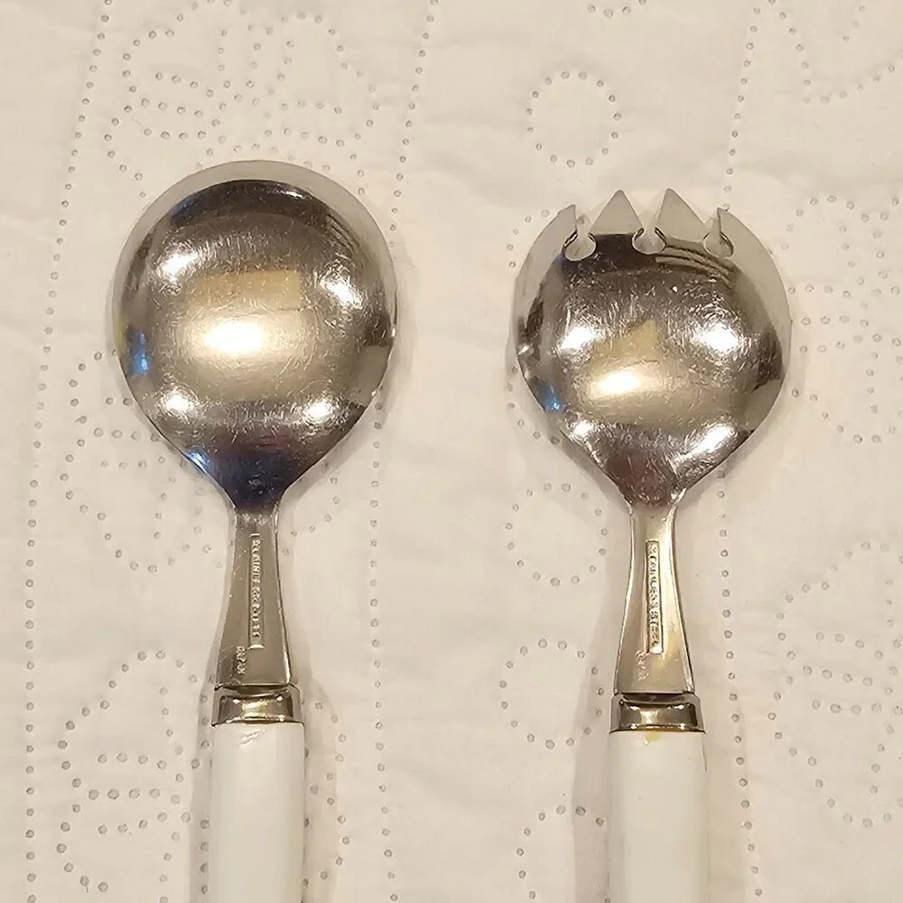 Vintage Stainless Salad Serving Set 11